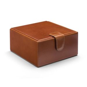 Brown Luxury Leather Velvet Foldable Jewelry Organizer Box with Custom Logo for Bangle Earrings Necklace Set - Product Image 4