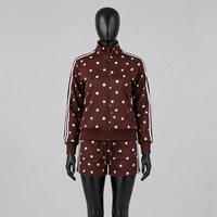 Ensemble de survêtement 2 pièces imprimé à capuche pour femme, veste zippée et short, logo personnalisé, vêtements de sport, fabricant OEM ODM