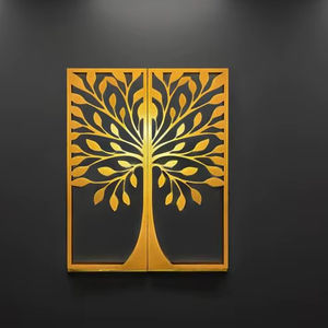 Décoration murale en or et métal Sculpture d'art en fer faite à la main pour le salon, la chambre et le bureau Pièce de décoration pour la maison - Product Image 6