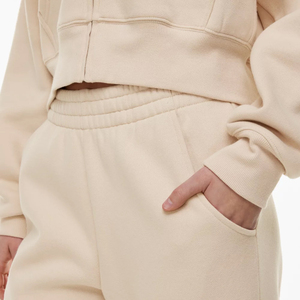 2025 nuevo estilo de alta calidad conjunto de chándal acampanado al por mayor 100% Material de algodón hecho señoras estilo holgado chándal - Product Image 5