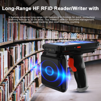 Lector de tarjetas RFID ISO 15693 HF Pda portátil Android de alta frecuencia y largo alcance con escáner de código de barras QR para gestión de archivos