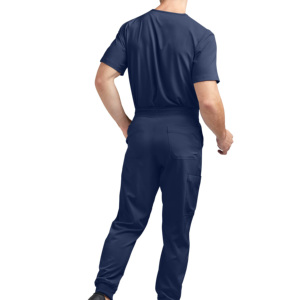 Solid Stretch Unisex Medical <b>Uniform</b> <b>Scrub</b> Set Cargo Tapered Jogger Pants Needle Detection Seamless Fusing Polyester/Spandex - Product Image 2