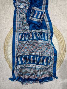 Precio inmejorable para hermosa blusa tradicional con estampado de Sari de satén Crape, blusa étnica clásica de verano de secado rápido para fiesta, informal Regular - Product Image 5