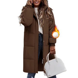 Parka moderna y cómoda de estilo acolchado para mujer, chaqueta con cuello y puño elástico, Parka con bolsillo y cremallera para estilo callejero de invierno - Product Image 2