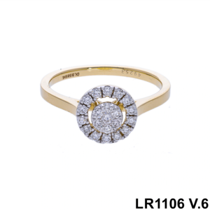 Anillo de Compromiso con Halo de Diamantes Naturales Chapado en Oro Amarillo de 14K con Diamantes Rellenos, Elegante Anillo de Joyería Nupcial Clásico con Diseño de Racimo - Product Image 4