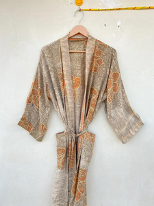 Bata de seda India Vintage para mujer, ropa de fiesta suave para verano, otoño y primavera, estilo de vida diario para ropa de dormir y ropa de dormir - Product Image 5