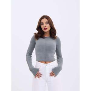Suéter Corto Gris Tejido 42471, Diseño Casual y Elegante - Product Image 1