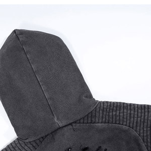 Sudaderas con capucha desgastadas de alta calidad OEM para hombre, diseño personalizado, ropa informal térmica, estilo callejero sólido para invierno personalizado 100% - Product Image 6