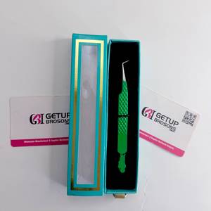Pince à épiler pour cils GETUP BROSONS en acier inoxydable, pointe lisse, prise en main parfaite, longueur 10 mm, outils de précision, emballage en boîte, logo personnalisé - Product Image 4