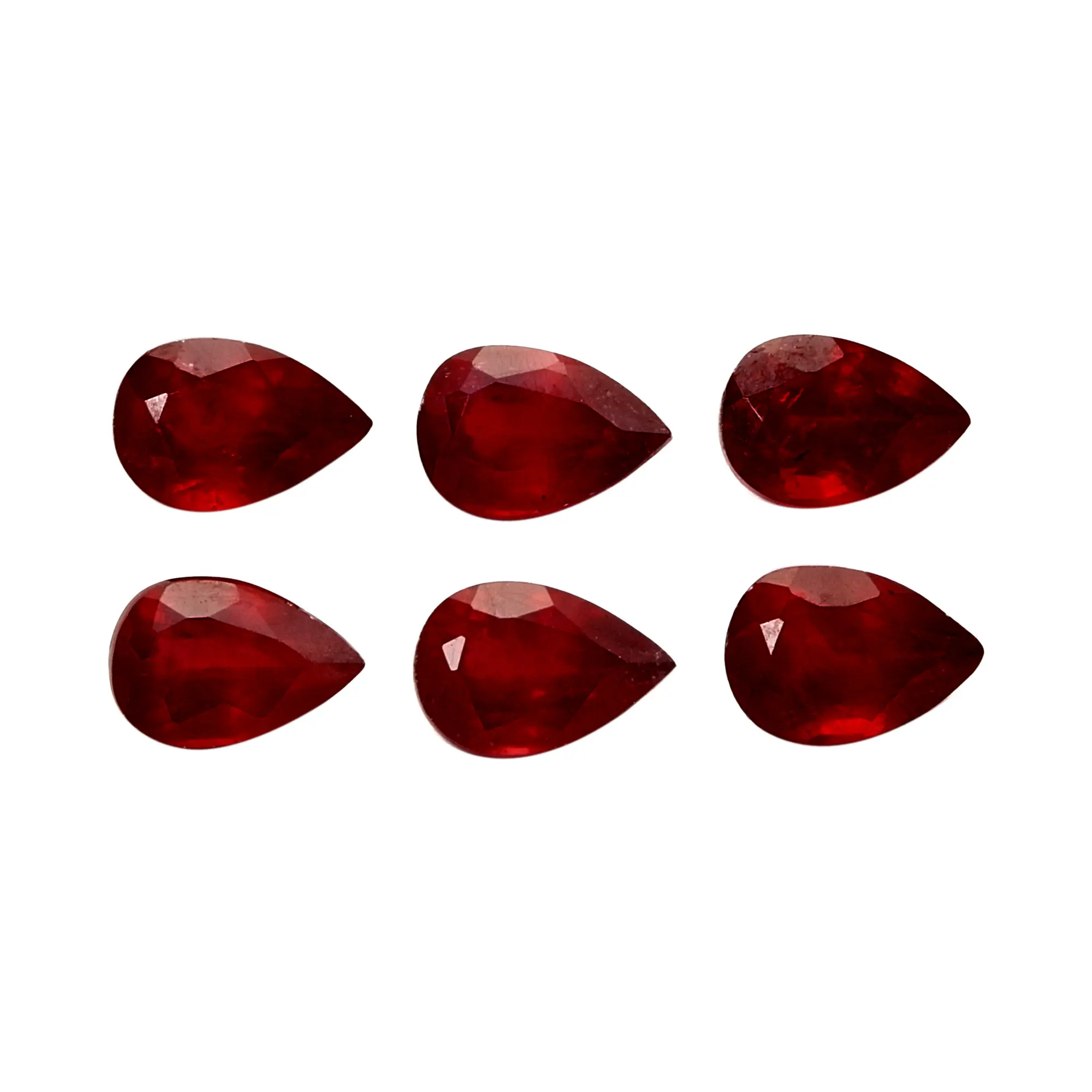 ลูกแพร์4X3Mm หินทับทิมธรรมชาติตัดเพชรพลอยคุณภาพดีสีแดงหลวมสำหรับทำเครื่องประดับ