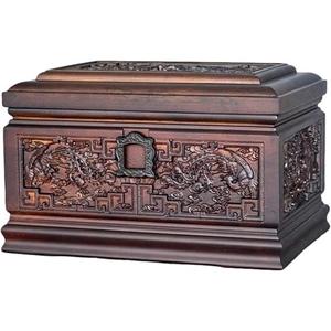 Urnas conmemorativas de cremación grabadas de madera hechas a mano en forma rectangular para cenizas, hombres, mujeres y niños de exportador indio - Product Image 3