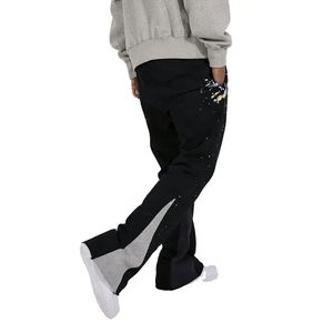 Pantalons de sport streetwear pour hommes Pantalons de survêtement Pantalons évasés décontractés Pantalons de survêtement empilés pour hommes Nouveaux pantalons évasés avec logo personnalisé pour hommes - Product Image 2