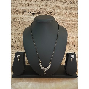 Single <b>Chain</b> Diamond Mangalsutra Fine Jewelry Set - Product Image 2