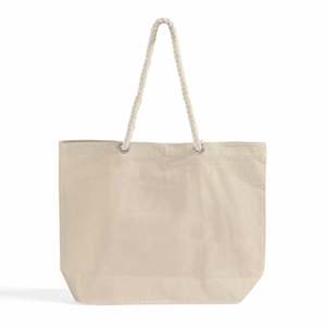 Grand sac de plage en toile avec poignées en corde fantaisie RP260 - Sac de shopping élégant et stylé - Product Image 1