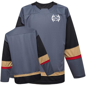 Camiseta de Hockey sobre Hielo al por Mayor, 100% Poliéster, Sublimación Personalizada, Transpirable, Antibacteriana, de Secado Rápido, Servicio OEM de Alta Calidad - Product Image 1