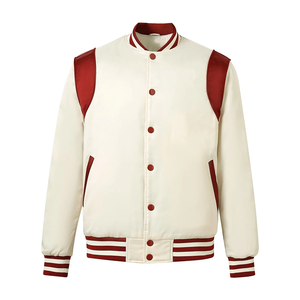 Veste bomber personnalisée, réversible, respirante, imperméable, haute visibilité, performance en plein air, bicolore rouge et blanc, style universitaire - Product Image 1