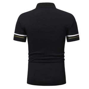 เสื้อโปโลสำหรับผู้ชายเสื้อถักลายทางสีตัดกันลำลองสำหรับผู้ชายเสื้อเชิ้ตถักแบบยุโรปอเมริกัน - Product Image 3