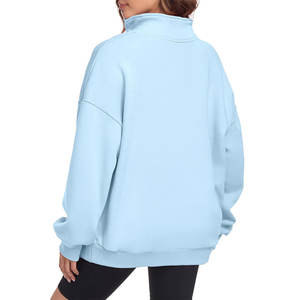 High Quality <b>Women's</b> Sweatshirt New Winter <b>Quarter</b> <b>Zip</b> <b>Women's</b> Hoodies Pullover Casual Workout Sweater Hoodies <b>Women</b> - Product Image 3