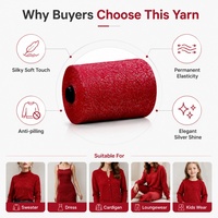 Prix de gros Sparkle Glow 28S/2 Ring Spun Viscose Polyester Nylon Fils mélangés Argent Soie Métallique Fil fantaisie avec paillettes