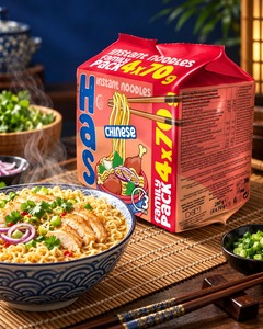 Fideos Instantáneos de Harina de Trigo Frita Chinos HES, Paquete Familiar 4x70g, Listos en 3 Minutos - Product Image 2