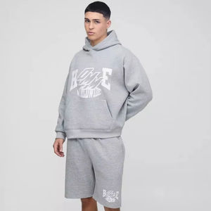 ชุดวอร์มสั้นสำหรับผู้ชายชุดวอร์มแนวลำลองระบายอากาศได้ดีและสวมใส่สบายสำหรับผู้ชายโอเวอร์ไซส์ออกแบบได้ตามต้องการ - Product Image 1