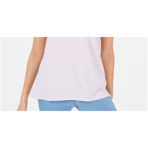 T-shirt da donna Maison Jules Y2K a righe girocollo taglia XL in jersey traspirante viola con colletto a fiocco e personaggio animato - Product Image 3