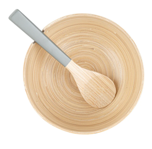 Vietnam Wholesalers LAVIHEXCO LVBB26-155 Eco-friendly Gray Spun <b>Bamboo</b> Serving <b>Bowl</b> Set Wooden Spoon Natural Tableware Custom - Product Image 3