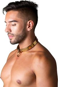 Collar de Bondage Dorado y Elegante con Anillo en O Ajustable, Acero Inoxidable 304, Tamaño y Color Personalizables - Product Image 6