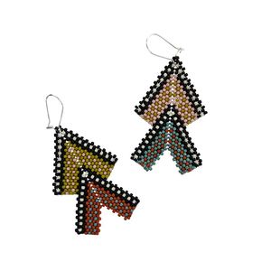 Unique floral beaded earrings handmade seed bead jewelry custom design Fashion Drop Earrings for Women and Girls - Product Image 4