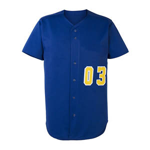 Maillots de baseball personnalisés haut de gamme pour adultes - Respirants, 100 % polyester, col en V, coupe ample confortable, étiquettes avec logo personnalisé - Product Image 3