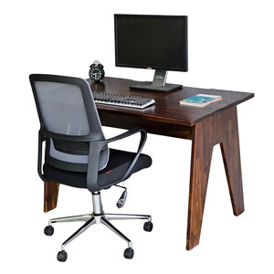 Ensemble de bureau contemporain en bois d'acacia et chaise pivotante ergonomique en maille (CB68204) - Product Image 1