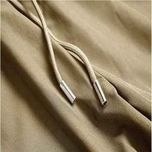 2025 verano hombres pantalones de Color sólido pantalones cordón cintura elástica bolsillo Casual hombres pantalón - Product Image 5