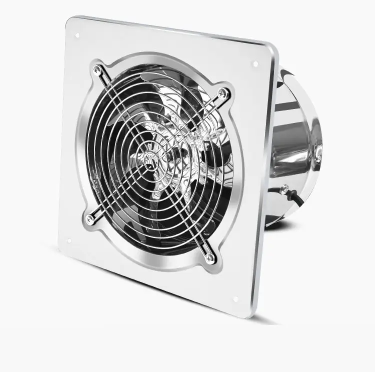 6/7/8/10/12 '' Cr stainless steel High Speed Industrial Exhaust Fan Ventilation Extractor Wall mounted kitchen exhaust fan