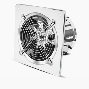 6/7/8/10/12 '' Cr stainless steel High Speed Industrial Exhaust Fan Ventilation Extractor Wall mounted kitchen exhaust fan