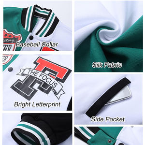 OEM Manufacturer's High Quality Women's College Leather Jacket Cropped Sleeves Customized Logo Embroidered Baseball Cotton - Product Image 5