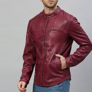 Chaqueta de invierno de alta calidad para hombre en cuero logotipo personalizado cuello alto posición frontal-ropa de moda - Product Image 2