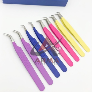 Hot Selling 90 Degree Isolation Volume Eyelash Extension Tweezers Sustainable Stainless Steel <b>Pointed</b> Fiber Lash Tweezers - Product Image 3