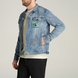 Veste en jean vintage d'hiver de haute qualité pour hommes, vêtements d'extérieur décontractés en coton avec impression de logo sur le devant, couleur unie, service personnalisé OEM - Product Image 6