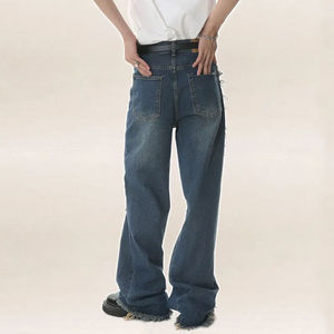 K- T OEM Factory Patchwork Ripped Flare Jeans Baggy Pierna recta Bell Bottom Pantalones Tallas grandes Jeans personalizados Pantalones transpirables - Product Image 4