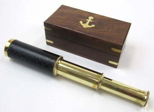 Telescopio de cuero Spyglass de latón antiguo estilo pirata 18 "telescopio Vintage de mano telescopio marino capitán barco juguete para regalo - Product Image 5