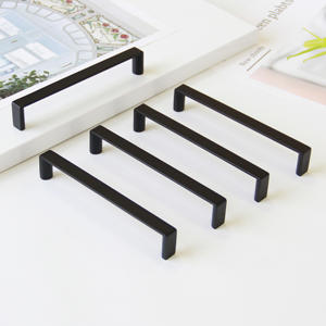 Poignées de meuble modernes en alliage de zinc noir mat pour armoires, tiroirs, placards, salons et bureaux - Meubles durables et écologiques - Product Image 1