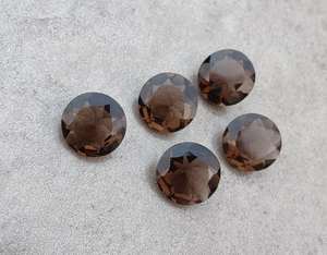 คุณภาพสูง 100% ธรรมชาติเหลี่ยมเพชรพลอยทรงกลมสีน้ําตาลควอตซ์ควอตซ์หลวมอัญมณีขนาดที่ผ่านการสอบเทียบของแท้สําหรับการใช้เครื่องประดับ - Product Image 4