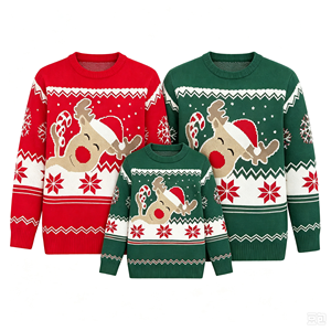 Sweat à capuche familial Noël 2026 100 % coton imprimé anime, tricoté confortable pour l'hiver - Product Image 3