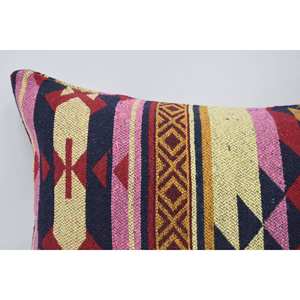 Almohada de lana rosa de estilo tradicional, técnica tejida con estampado geométrico de 20x28 pulgadas, forma Bohemia cuadrada Floral Vintage para uso doméstico - Product Image 2