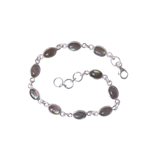 Pulsera de estilo bohemio de Plata de Ley 925 para mujer, pulsera de tenis de piedras preciosas labradorita hecha a mano, regalo de joyería clásica - Product Image 1