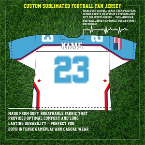 Maillot de football américain OEM, léger et confortable, personnalisable, à manches courtes et à bas quantité minimale de commande - Product Image 3