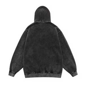 Sweat à capuche pour hommes 100% coton délavé à l'acide Design unique Meilleure vente Vêtements décontractés épais chaud respirant Sweat-shirt brodé - Product Image 3