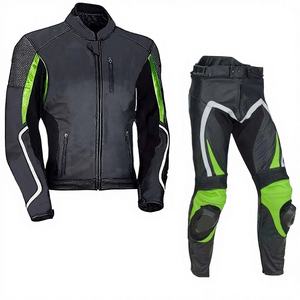 Traje de Motociclismo de Cuero de 2 Piezas, Resistente al Viento, Talla Grande, Equipamiento de Motociclista de Cuero Genuino, Protectores Aprobados por la CE - Product Image 1