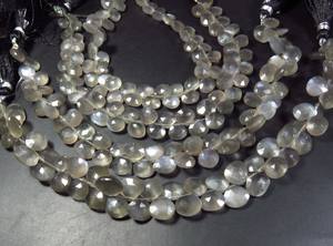 8 \ "pierre de lune grise naturelle perles taillées à facettes 6-8mm pierres précieuses en vrac pour la fabrication de bijoux - Product Image 4