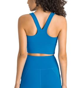 Sujetador Deportivo Acolchado de Nailon y Elastano de Longitud Completa para Mujer, Top Deportivo para Fitness, Yoga, Estiramiento, Gimnasio, Ropa Deportiva Activa, Logotipo de Marca Personalizado - Product Image 2